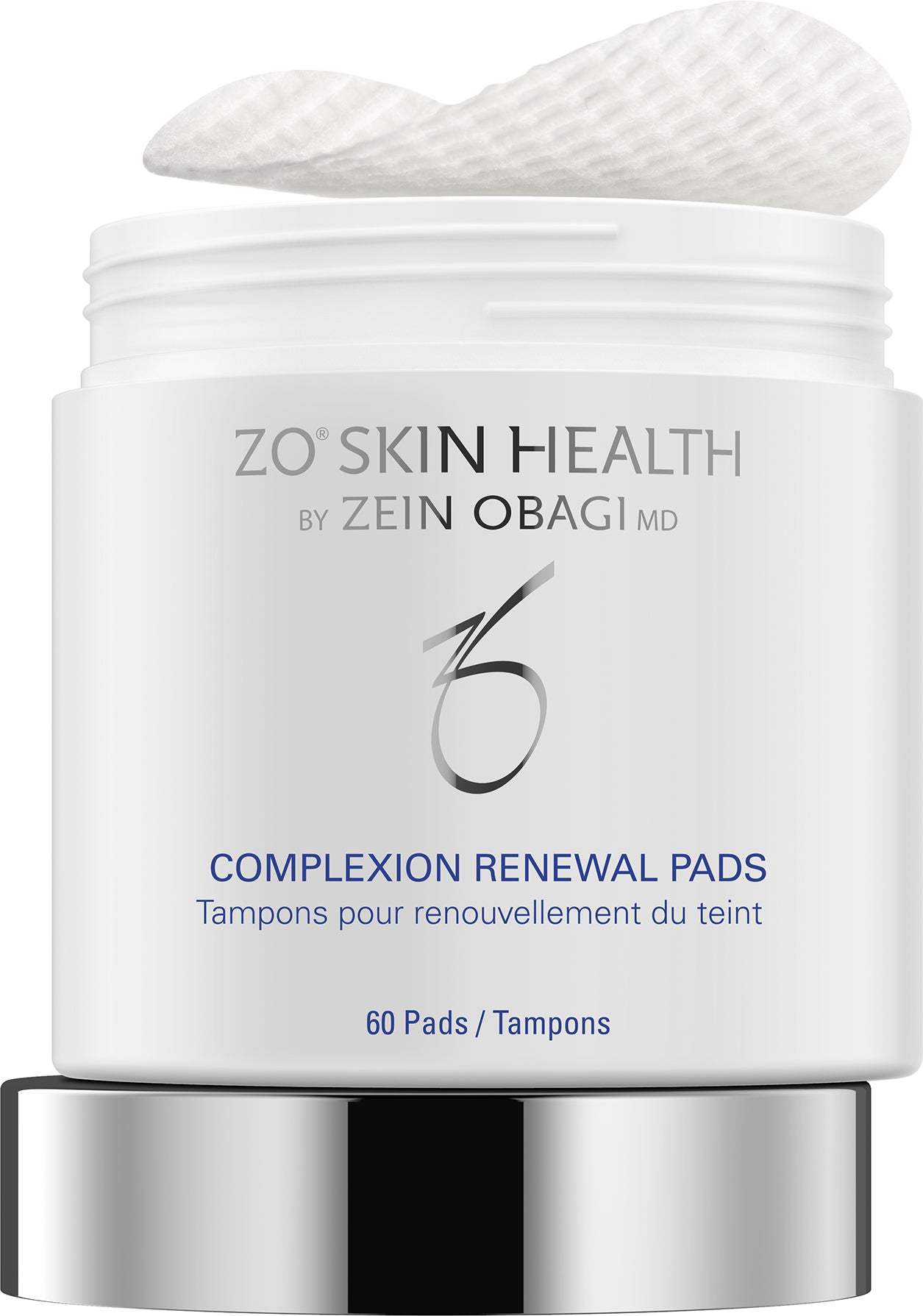ZO Complexion Renewal Pads by ZO Skin Health for removing excess oil, unclogging pores, and refining skin with salicylic and glycolic acids.