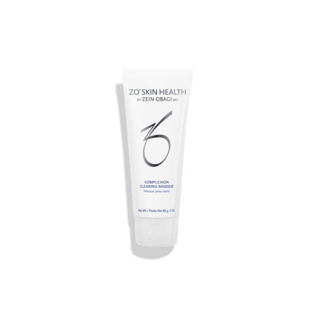 ZO Complexion Clearing Masque tube for oily and acne-prone skin with sulfur and kaolin clay to reduce breakouts and control oil.