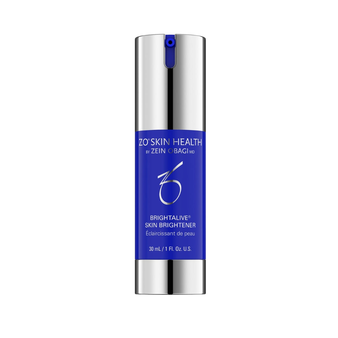 ZO Travel Brightalive skin brightener travel size bottle with blue and silver packaging