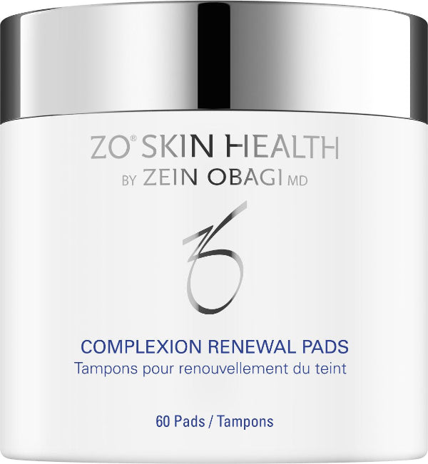 ZO Complexion Renewal Pads container for oily and acne-prone skin exfoliation and pore cleansing
