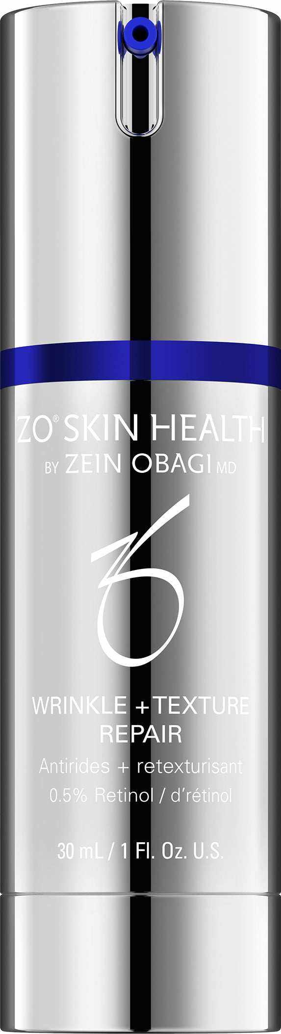 ZO Travel Wrinkle and Texture Repair serum bottle for reducing wrinkles and improving skin texture
