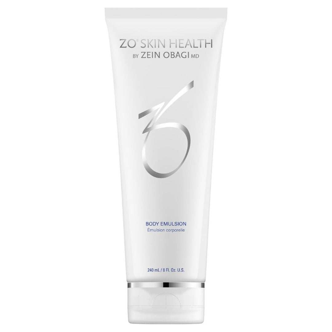 ZO Body Emulsion by ZO Skin Health white tube moisturizer for skin hydration