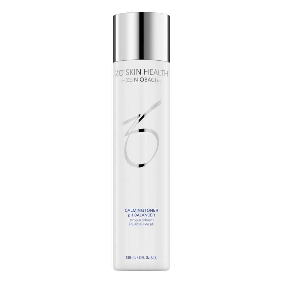 ZO Calming Toner pH Balancer bottle by ZO Skin Health with silver cap on white background
