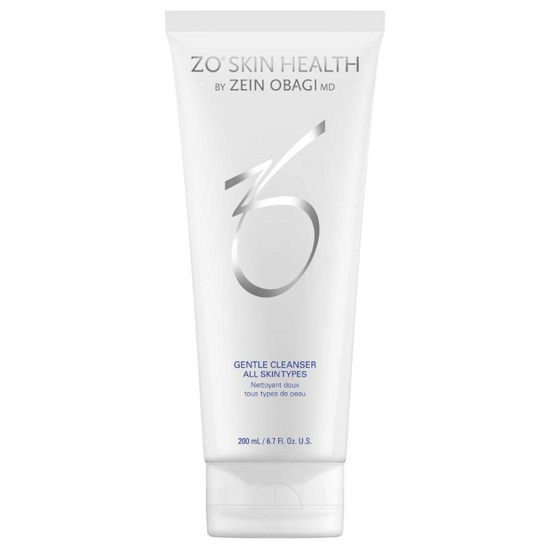 ZO Gentle Cleanser tube for all skin types removes debris and hydrates skin with glycerin and botanical blend