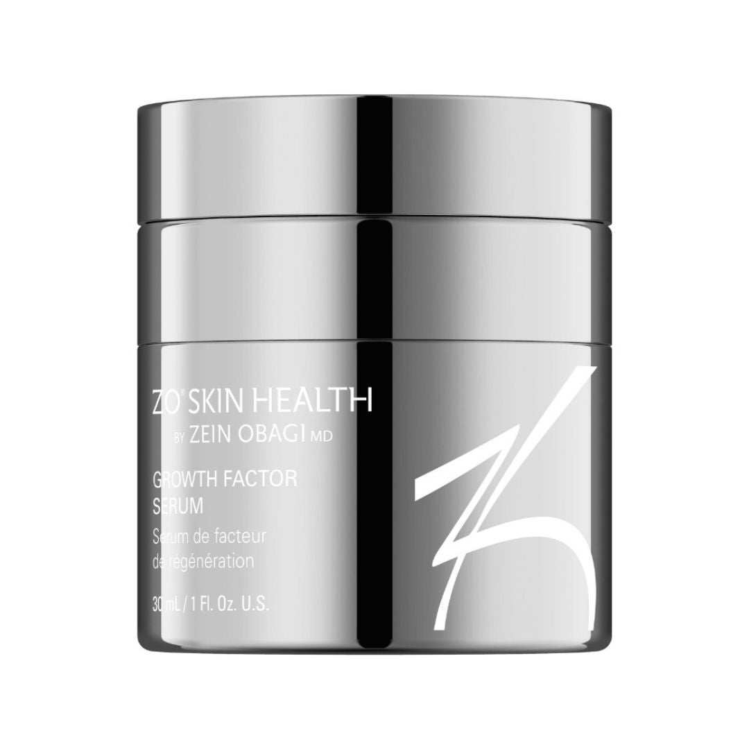ZO Growth Factor Serum jar for improving skin elasticity and reducing wrinkles