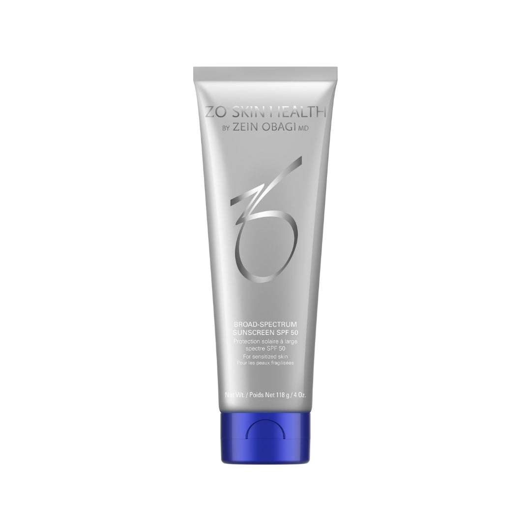 ZO Smart Tone Broad Spectrum SPF 50 lightweight tinted sunscreen tube with broad-spectrum sun protection and adaptive sheer tint
