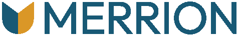 Merrion logo with blue and orange colors on a white background