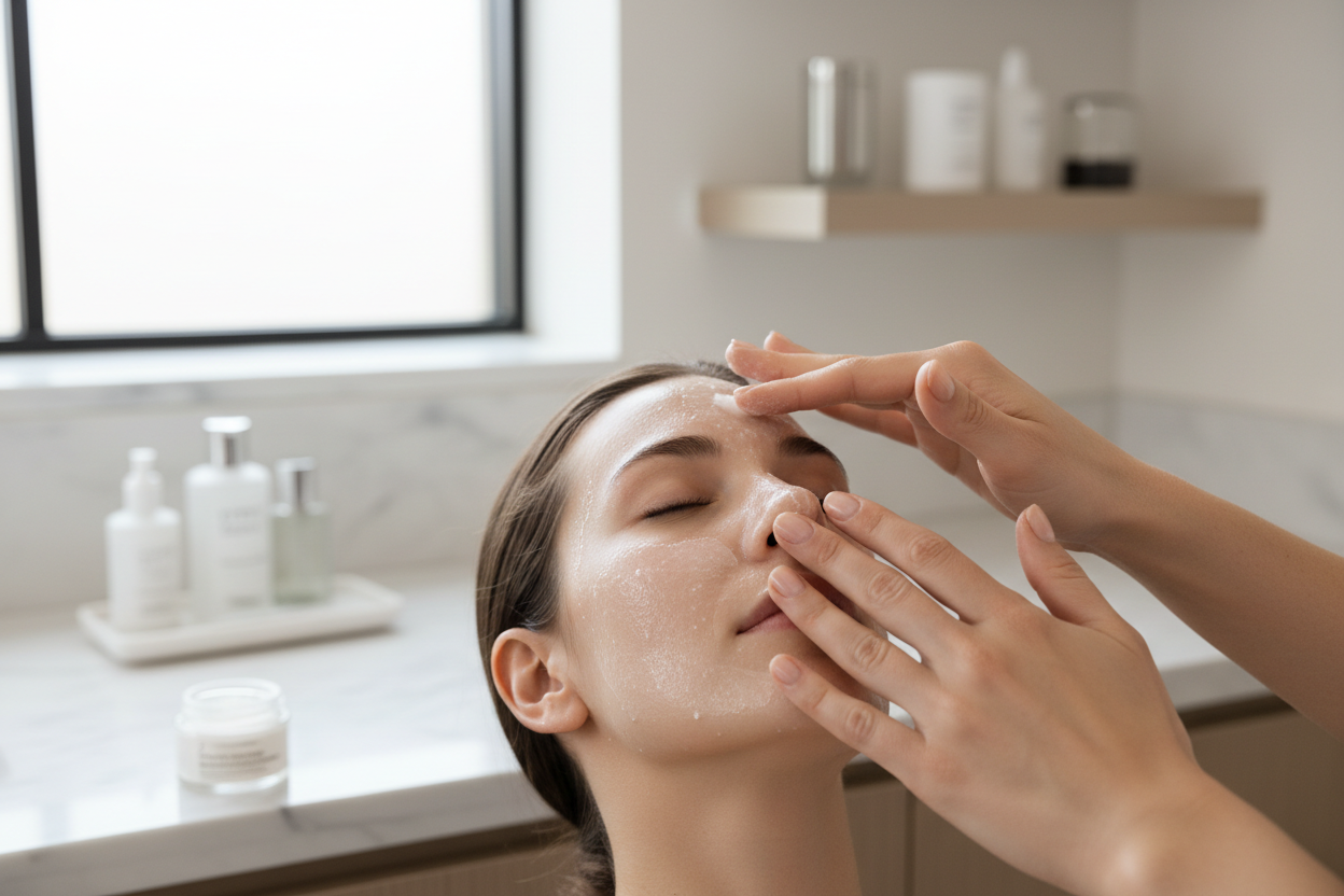 ZO Exfoliating Polish application – professional-grade physical exfoliant with ultra-fine magnesium crystals for smoothing and brightening facial skin
