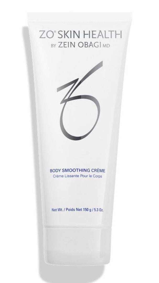 Alt Tag: ZO Body Smoothing CrÃ¨me body moisturizer tube by ZO Skin Health, exfoliating hydrating cream for rough dry uneven skin